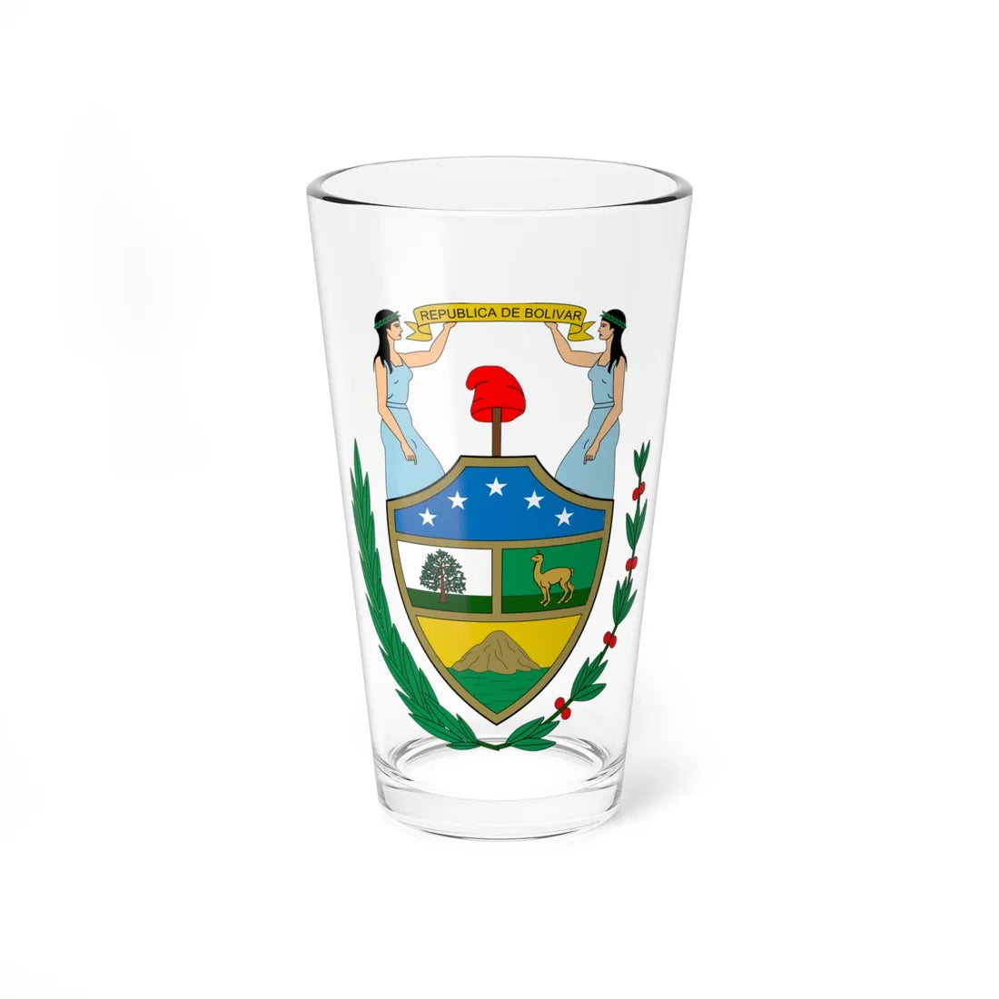 Coat of arms of Bolivia 1825 (Bolivia) (Coat of Arms) Pint Glass 16oz 16oz - Go Mug Yourself