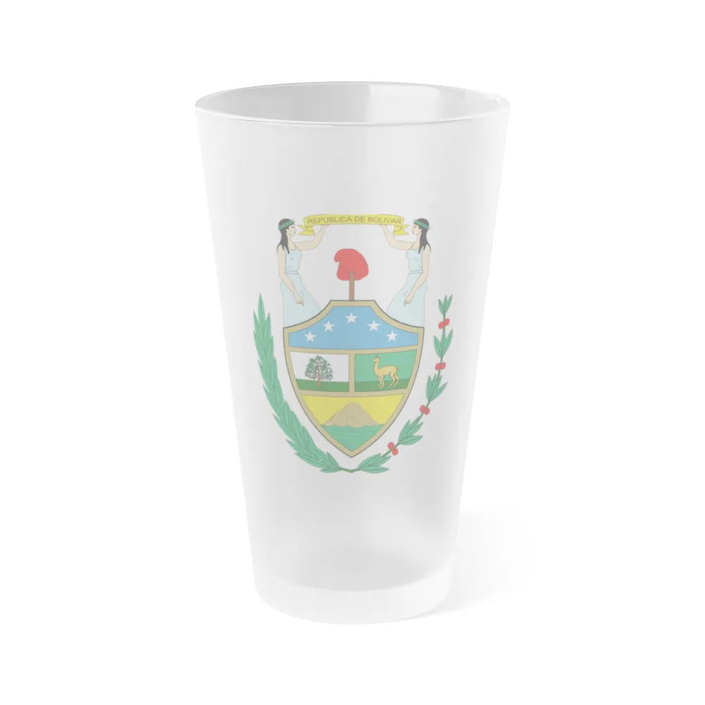 Coat of arms of Bolivia (1825) - Frosted Pint Glass 16oz-16oz-Frosted-Go Mug Yourself