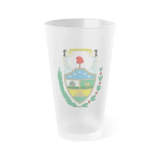 Coat of arms of Bolivia (1825) - Frosted Pint Glass 16oz 16oz Frosted - Go Mug Yourself