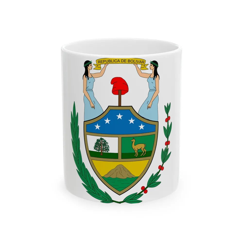 Coat of arms of Bolivia (1825) - White Coffee Mug-11oz-Go Mug Yourself