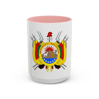 Coat of arms of Bolivia (1826) - Accent Coffee Mug 15oz Pink - Go Mug Yourself