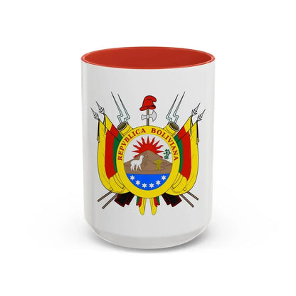 Coat of arms of Bolivia (1826) - Accent Coffee Mug 15oz Red - Go Mug Yourself