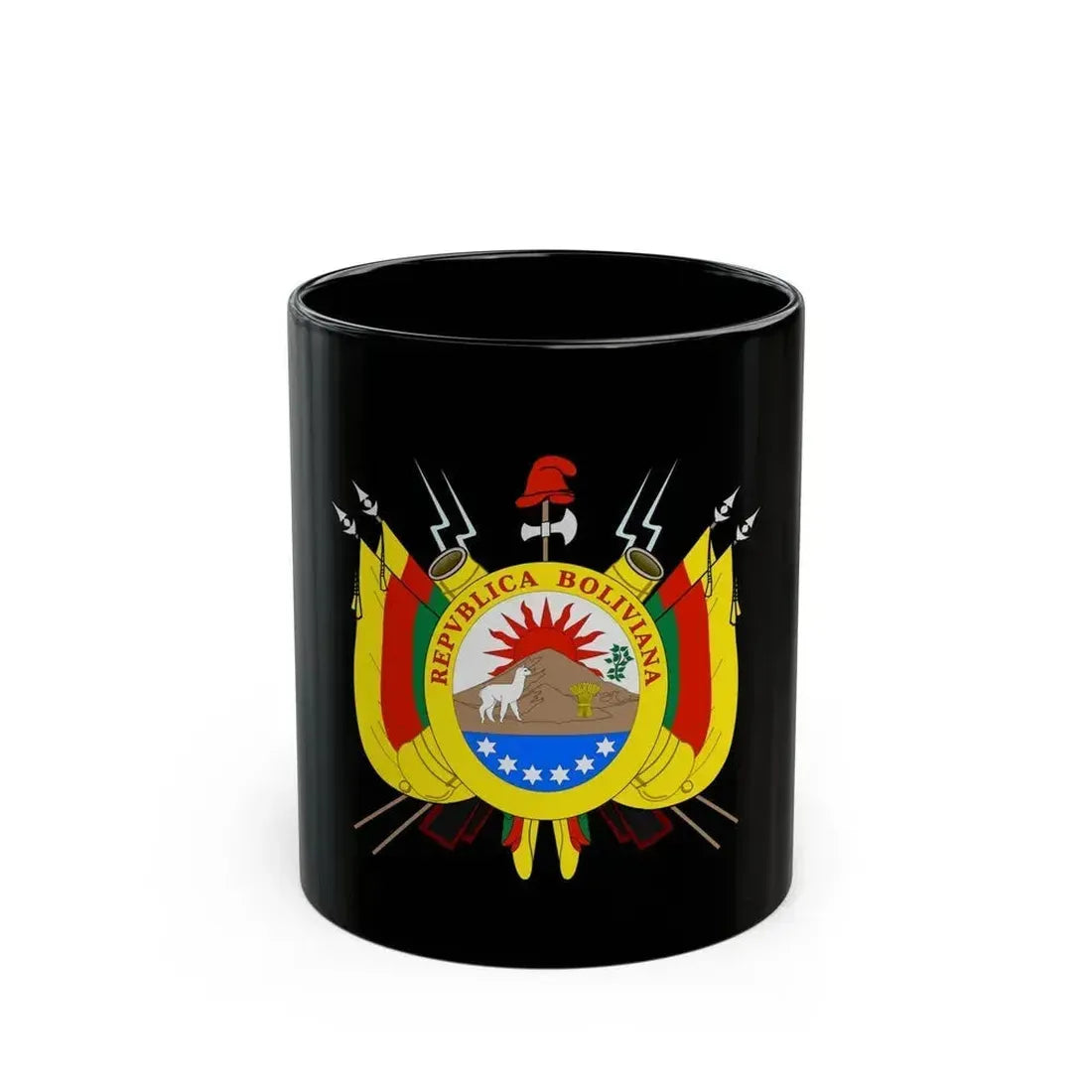 Coat of arms of Bolivia (1826) - Black Coffee Mug 11oz - Go Mug Yourself