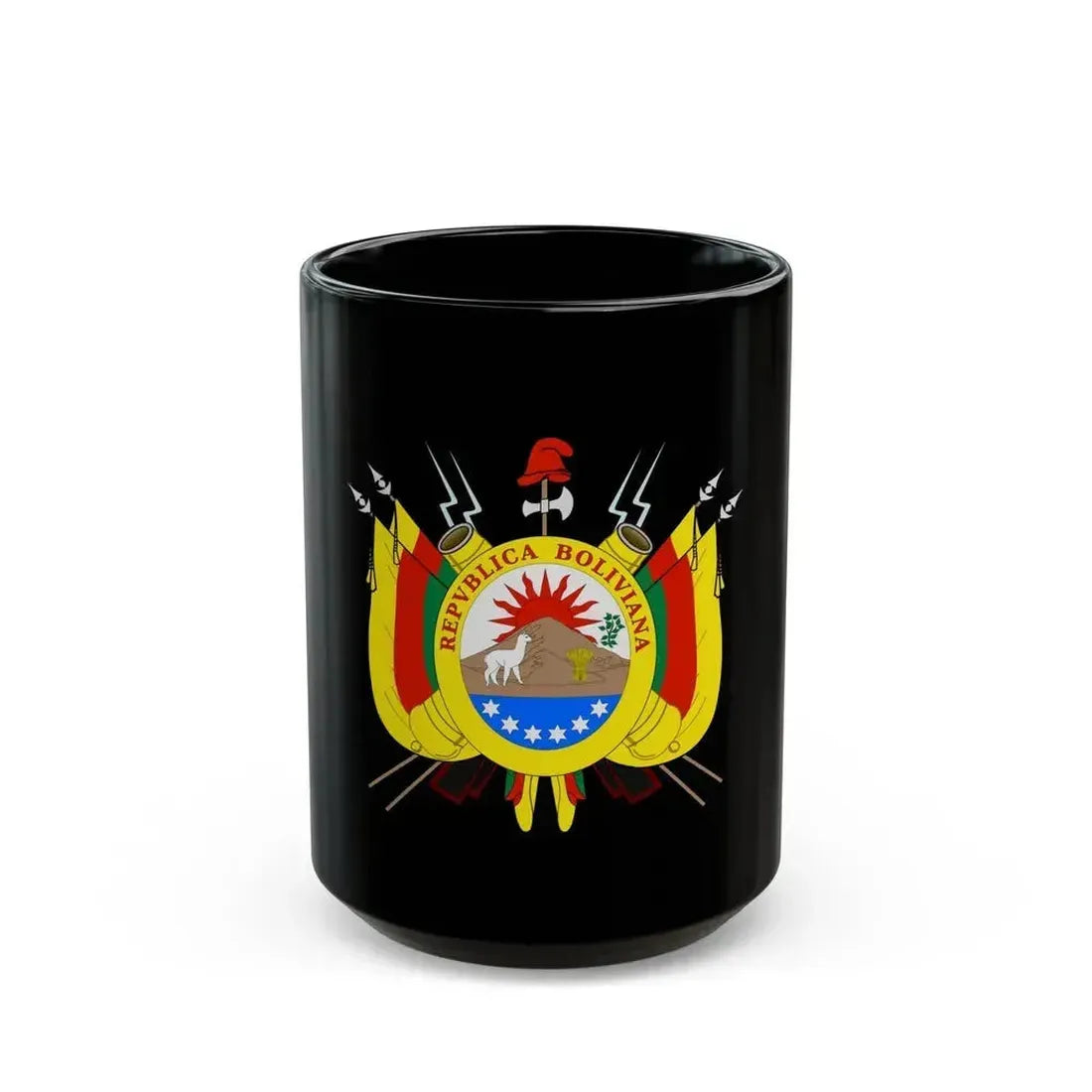 Coat of arms of Bolivia (1826) - Black Coffee Mug 15oz - Go Mug Yourself