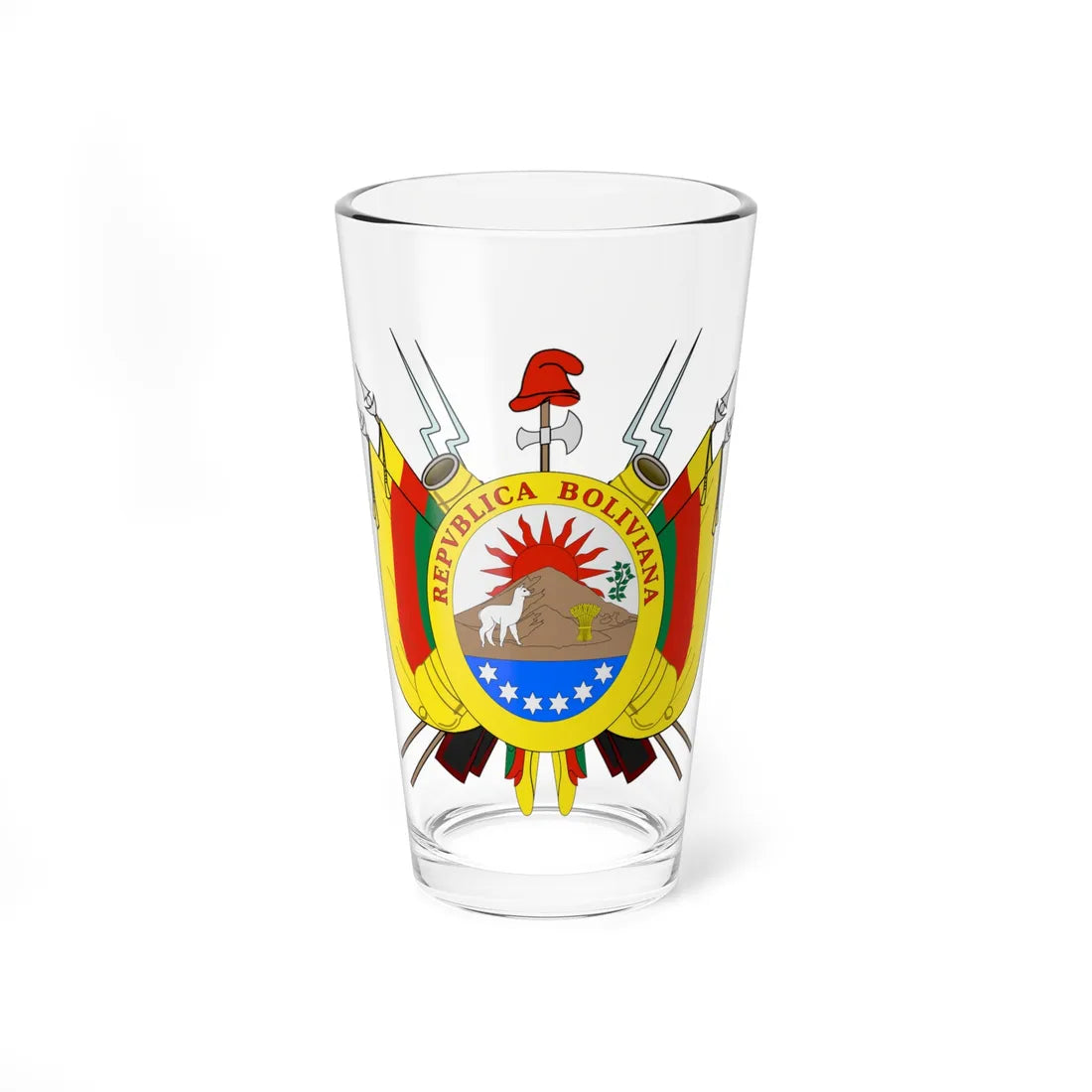 Coat of arms of Bolivia 1826 (Bolivia) (Coat of Arms) Pint Glass 16oz 16oz - Go Mug Yourself