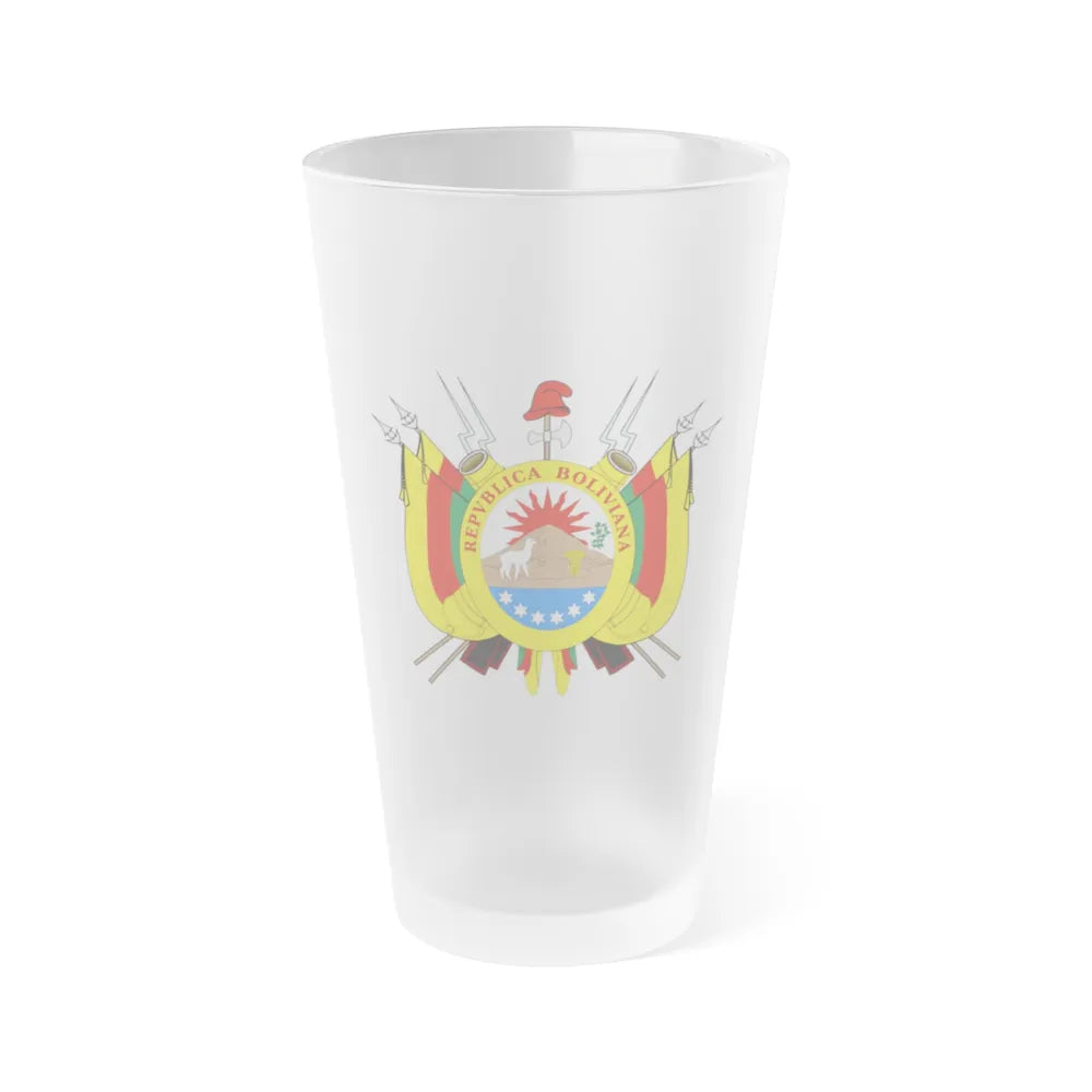 Coat of arms of Bolivia (1826) - Frosted Pint Glass 16oz-16oz-Frosted-Go Mug Yourself