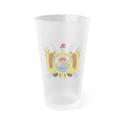 Coat of arms of Bolivia (1826) - Frosted Pint Glass 16oz-16oz-Frosted-Go Mug Yourself