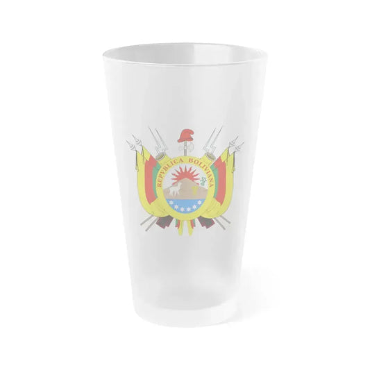 Coat of arms of Bolivia (1826) - Frosted Pint Glass 16oz 16oz Frosted - Go Mug Yourself