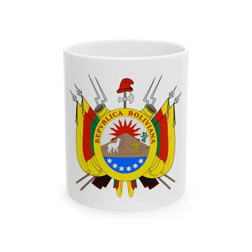 Coat of arms of Bolivia (1826) - White Coffee Mug-11oz-Go Mug Yourself