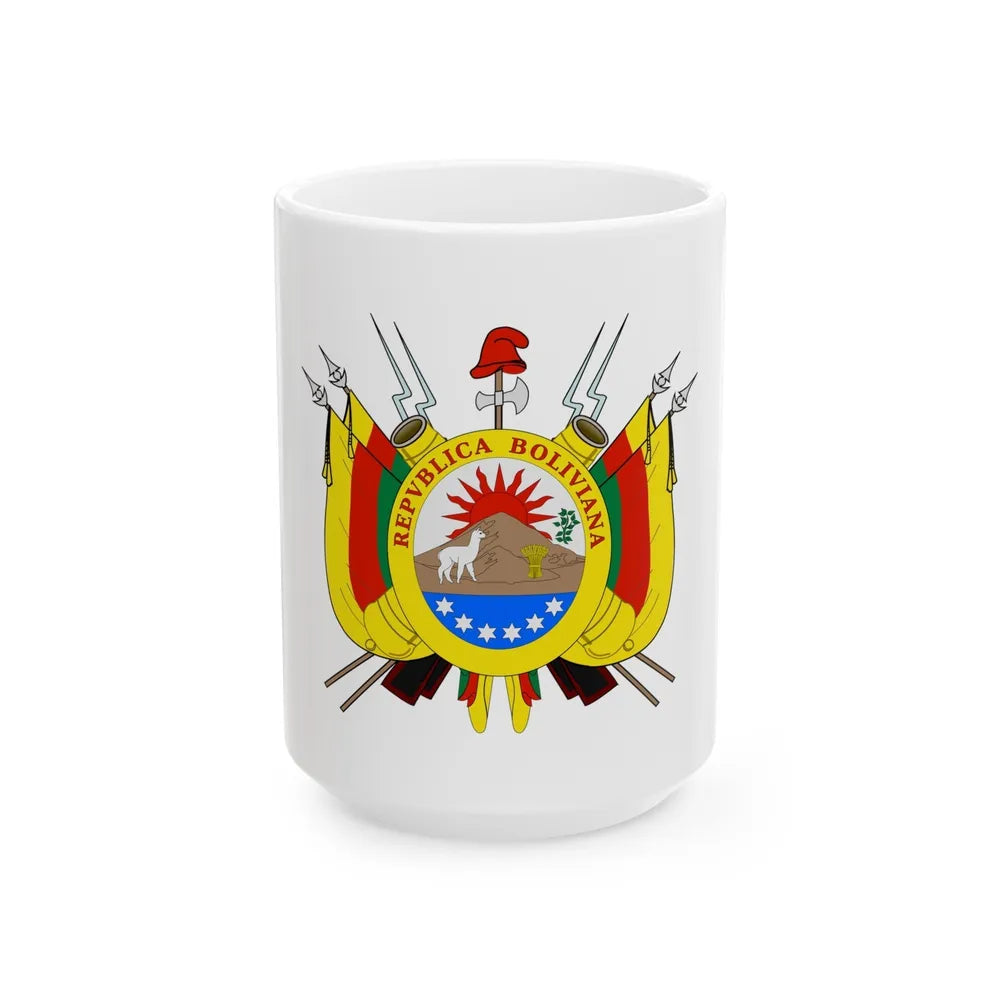 Coat of arms of Bolivia (1826) - White Coffee Mug-15oz-Go Mug Yourself