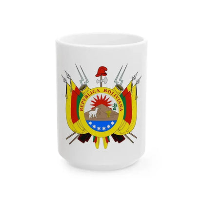 Coat of arms of Bolivia (1826) - White Coffee Mug 15oz - Go Mug Yourself