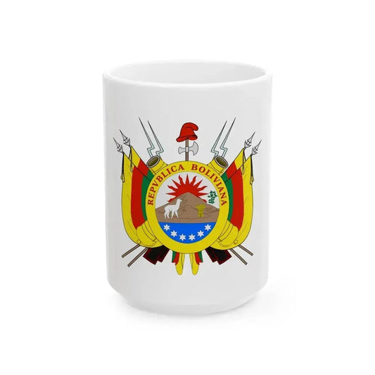Coat of arms of Bolivia (1826) - White Coffee Mug 15oz - Go Mug Yourself