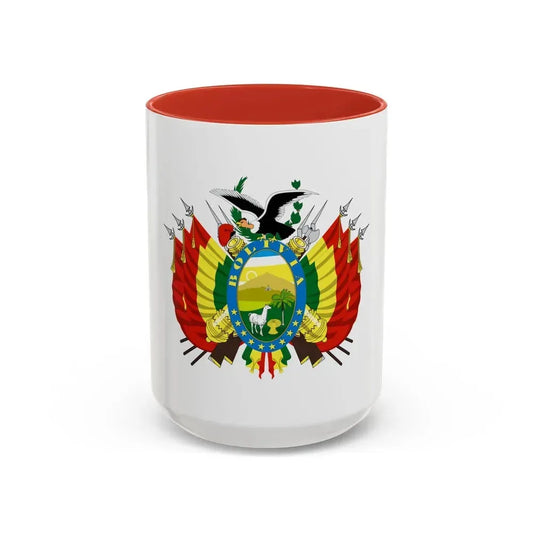 Coat of arms of Bolivia - Accent Coffee Mug 15oz Red - Go Mug Yourself