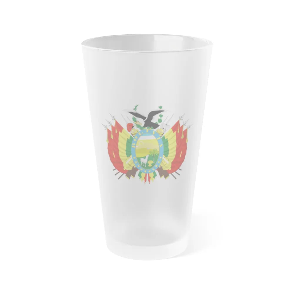 Coat of arms of Bolivia - Frosted Pint Glass 16oz-16oz-Frosted-Go Mug Yourself