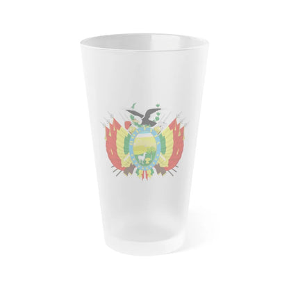 Coat of arms of Bolivia - Frosted Pint Glass 16oz-16oz-Frosted-Go Mug Yourself