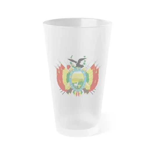 Coat of arms of Bolivia - Frosted Pint Glass 16oz 16oz Frosted - Go Mug Yourself