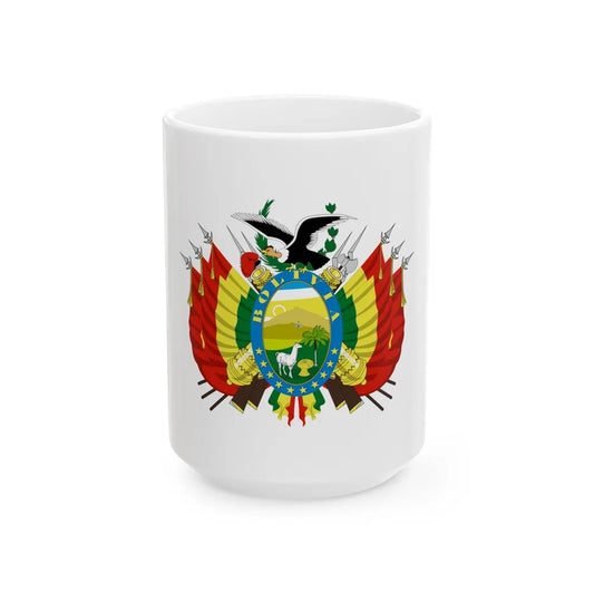 Coat of arms of Bolivia - White Coffee Mug-15oz-Go Mug Yourself