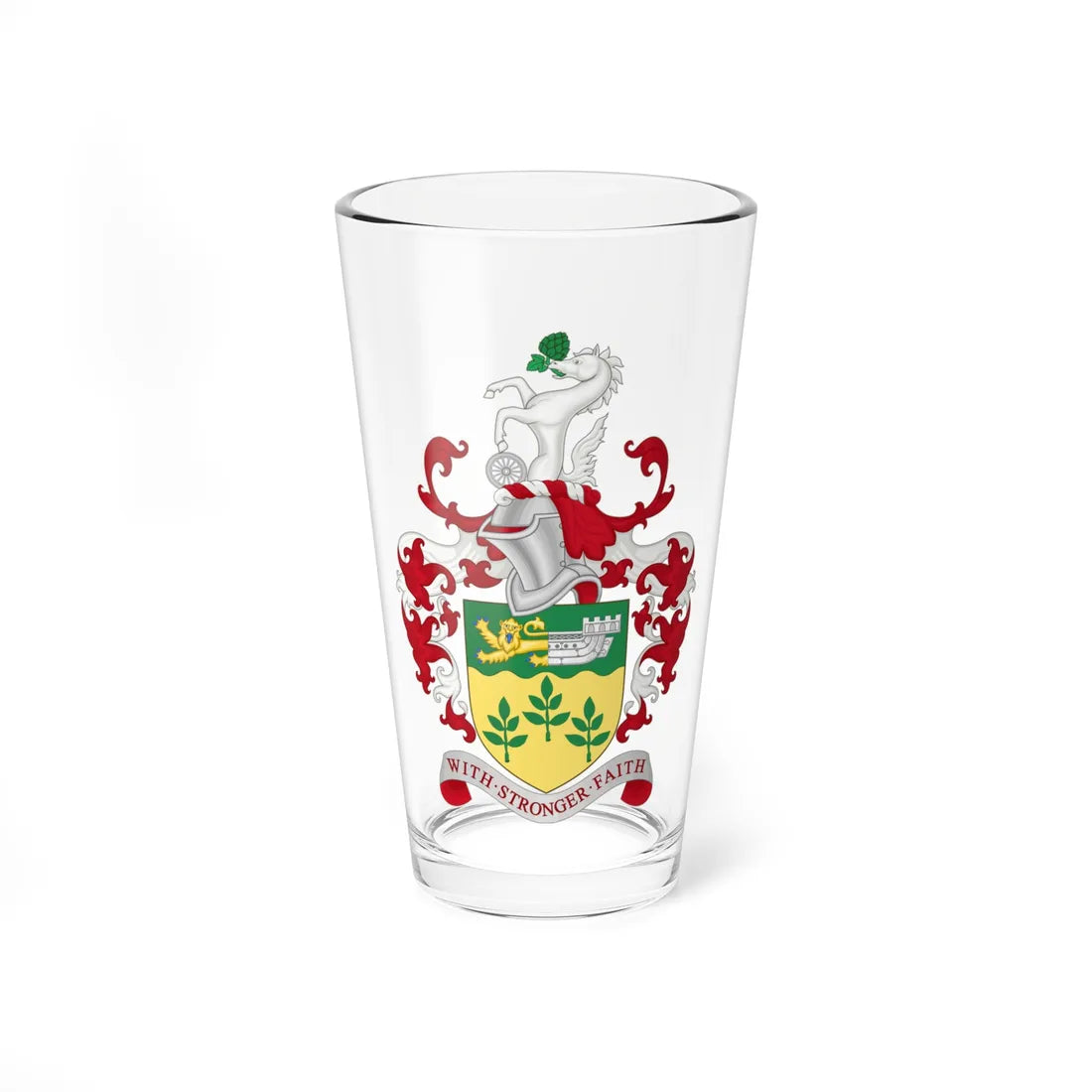 Coat of Arms of Borough of Ashford (England) (Coat of Arms) Pint Glass 16oz 16oz - Go Mug Yourself