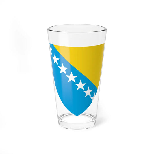 Coat of arms of Bosnia and Herzegovina 1998-2001 (Bosnia and Herzegovina) (Coat of Arms) Pint Glass 16oz 16oz - Go Mug Yourself
