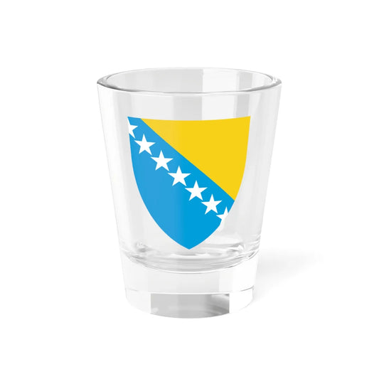 Coat of arms of Bosnia and Herzegovina 1998-2001 (Bosnia and Herzegovina) (Coat of Arms) Shot Glass 1.5oz 1.5oz - Go Mug Yourself
