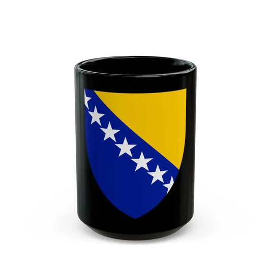 Coat of arms of Bosnia and Herzegovina - Black Coffee Mug 15oz - Go Mug Yourself
