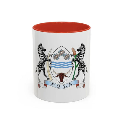 Coat of arms of Botswana - Accent Coffee Mug 11oz Red - Go Mug Yourself