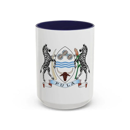 Coat of arms of Botswana - Accent Coffee Mug 15oz Navy - Go Mug Yourself
