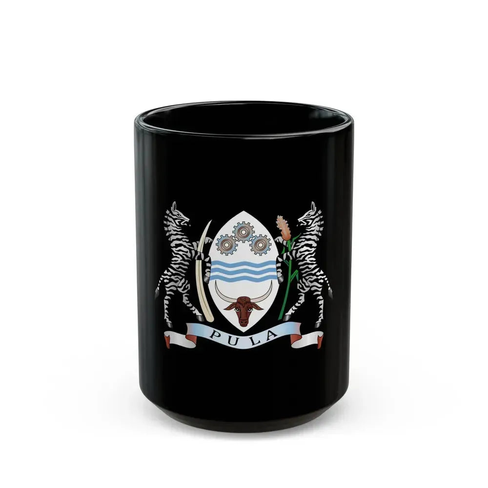 Coat of arms of Botswana - Black Coffee Mug 15oz - Go Mug Yourself
