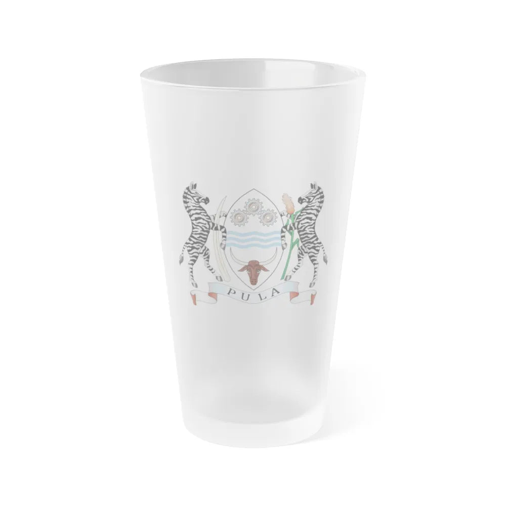 Coat of arms of Botswana - Frosted Pint Glass 16oz-16oz-Frosted-Go Mug Yourself