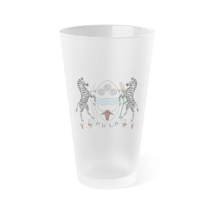 Coat of arms of Botswana - Frosted Pint Glass 16oz-16oz-Frosted-Go Mug Yourself