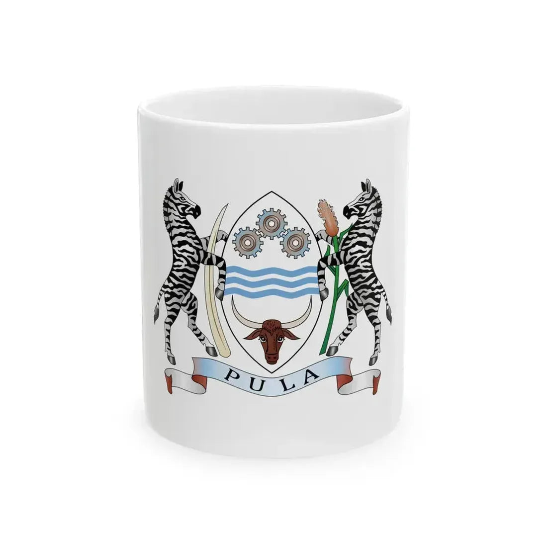 Coat of arms of Botswana - White Coffee Mug 11oz - Go Mug Yourself