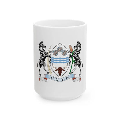 Coat of arms of Botswana - White Coffee Mug-15oz-Go Mug Yourself