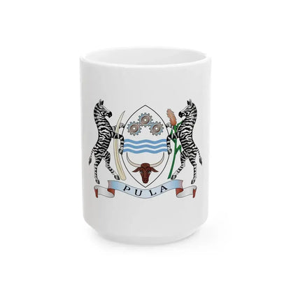Coat of arms of Botswana - White Coffee Mug 15oz - Go Mug Yourself