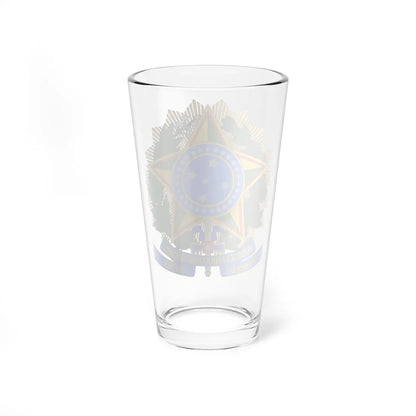 Coat of Arms of Brazil 2024 version (Brazil) (Coat of Arms) Pint Glass 16oz - Go Mug Yourself
