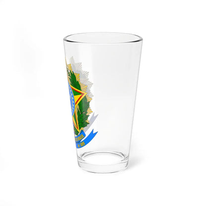 Coat of Arms of Brazil 2024 version (Brazil) (Coat of Arms) Pint Glass 16oz - Go Mug Yourself