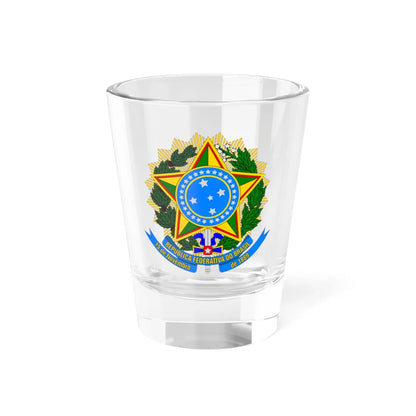 Coat of Arms of Brazil 2024 version (Brazil) (Coat of Arms) Shot Glass 1.5oz 1.5oz - Go Mug Yourself
