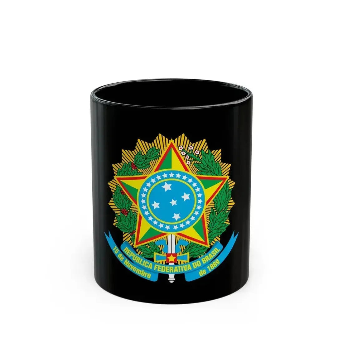 Coat of arms of Brazil - Black Coffee Mug 11oz - Go Mug Yourself