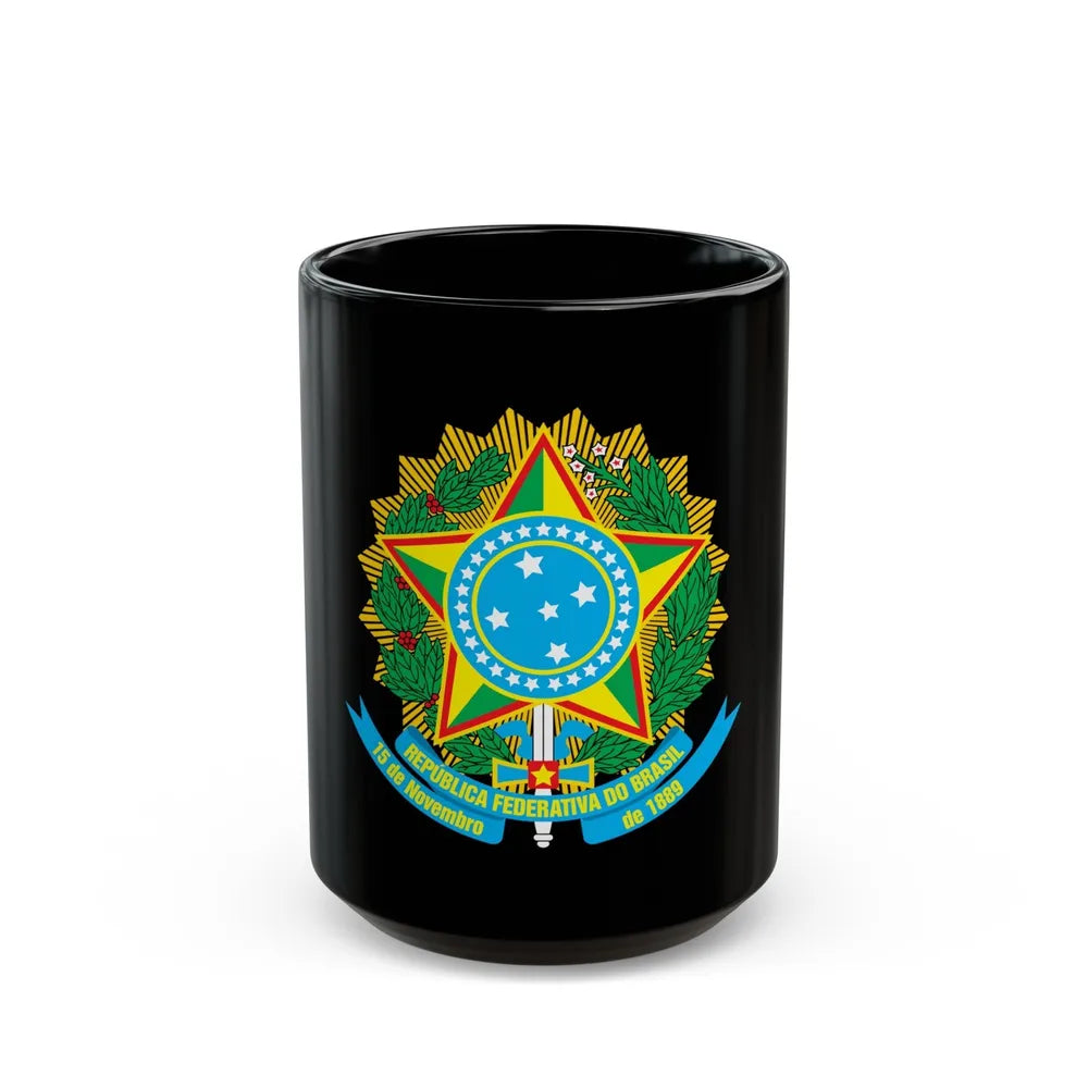 Coat of arms of Brazil - Black Coffee Mug-15oz-Go Mug Yourself