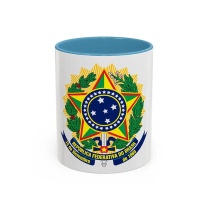 Coat of arms of Brazil (dark blue) - Accent Coffee Mug 11oz Light Blue - Go Mug Yourself
