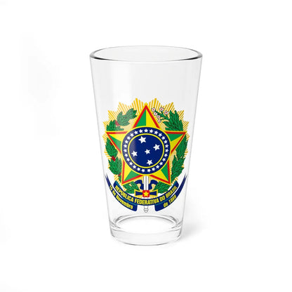 Coat of arms of Brazil (dark blue) - Pint Glass 16oz-16oz-Go Mug Yourself