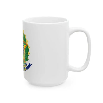 Coat of arms of Brazil (dark blue) - White Coffee Mug - Go Mug Yourself