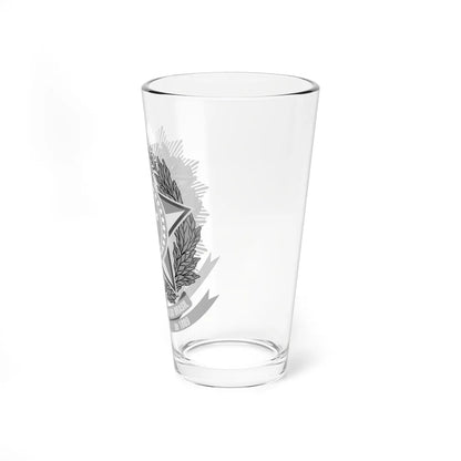 Coat of arms of Brazil grayscale (Brazil) (Coat of Arms) Pint Glass 16oz - Go Mug Yourself