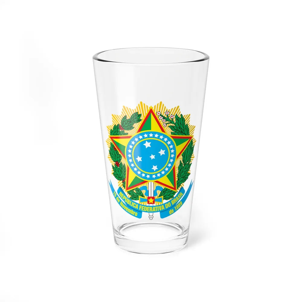 Coat of arms of Brazil - Pint Glass 16oz-16oz-Go Mug Yourself