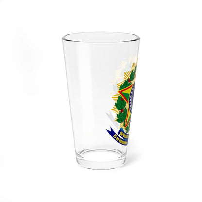 Coat of arms of Brazil variant 1 1 (Brazil) (Coat of Arms) Pint Glass 16oz - Go Mug Yourself