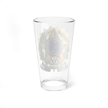 Coat of arms of Brazil variant 1 1 (Brazil) (Coat of Arms) Pint Glass 16oz - Go Mug Yourself