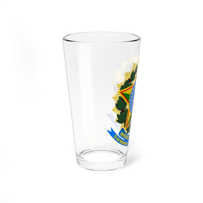 Coat of arms of Brazil variant 1 (Brazil) (Coat of Arms) Pint Glass 16oz - Go Mug Yourself