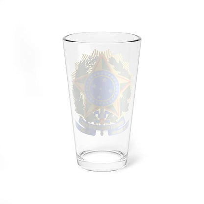Coat of arms of Brazil variant 1 (Brazil) (Coat of Arms) Pint Glass 16oz - Go Mug Yourself