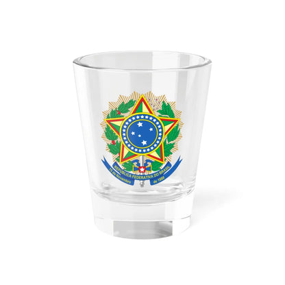 Coat of arms of Brazil variant 2 (Brazil) (Coat of Arms) Shot Glass 1.5oz 1.5oz - Go Mug Yourself