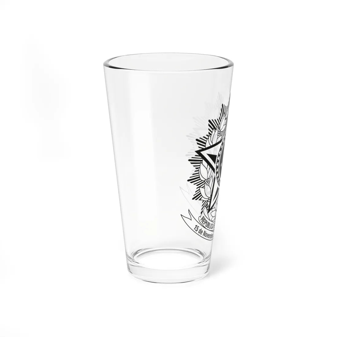 Coat of arms of Brazil variant BW from STF (Brazil) (Coat of Arms) Pint Glass 16oz - Go Mug Yourself
