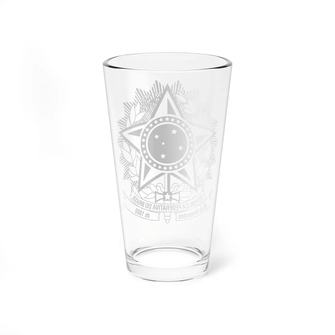 Coat of arms of Brazil variant BW from STF (Brazil) (Coat of Arms) Pint Glass 16oz - Go Mug Yourself